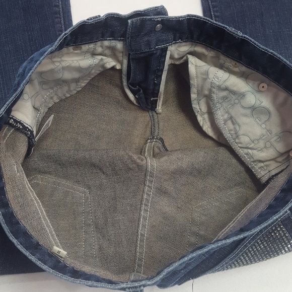 BEBE WOMEN'S BOOT CUT JEANS 31 Low Rise Bling Rear - Picture 6 of 8